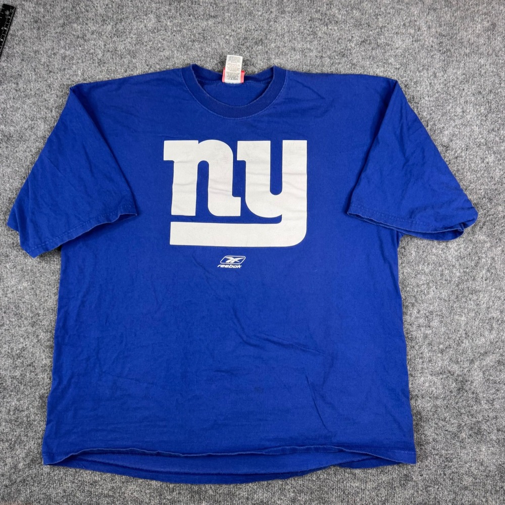 Reebok T-Shirt Mens Size 2XL Blue New York Giants Graphic Short Sleeve Football